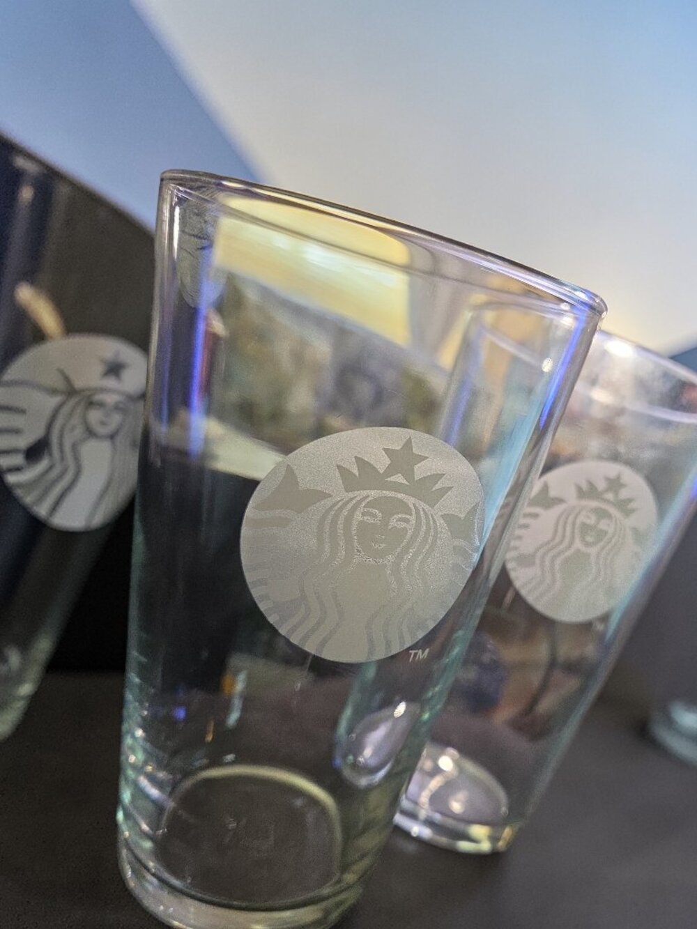 Starbucks Two 22oz Iced Coffee Glasses